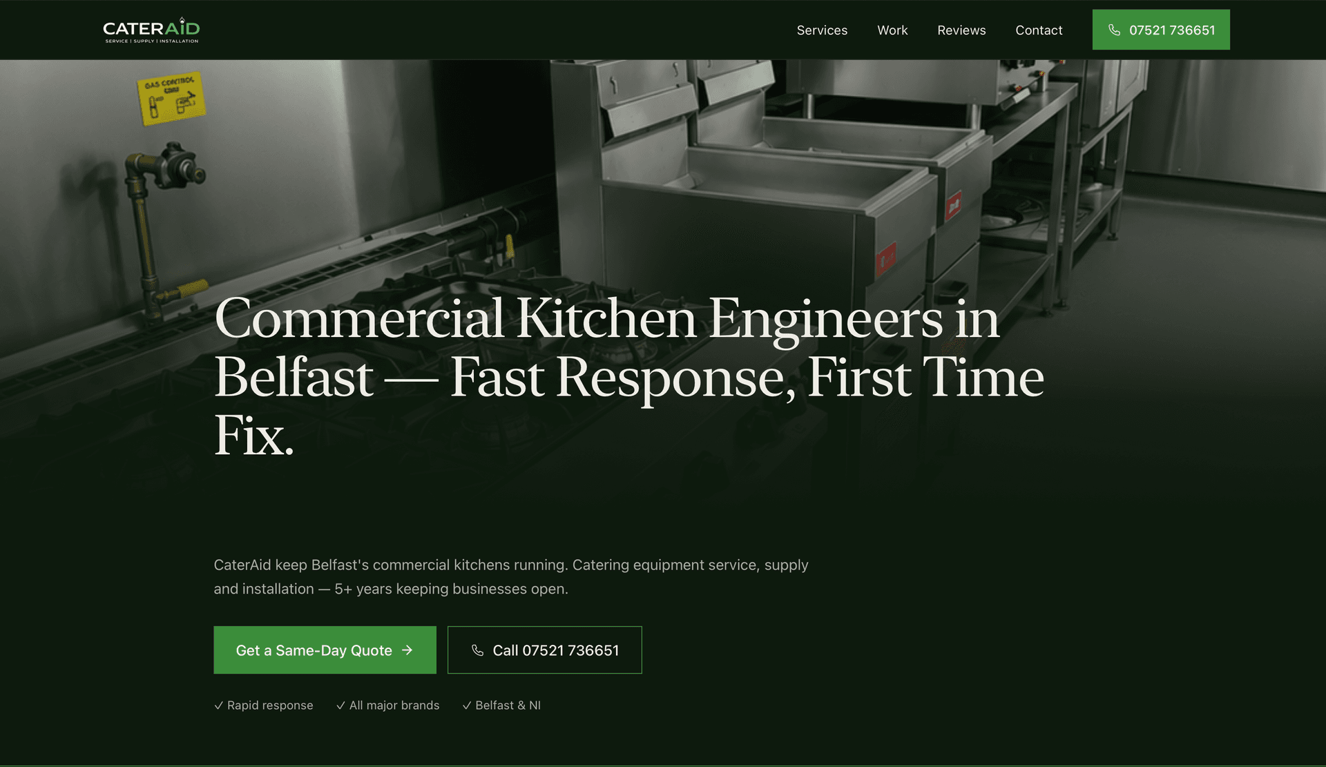 CaterAid website screenshot