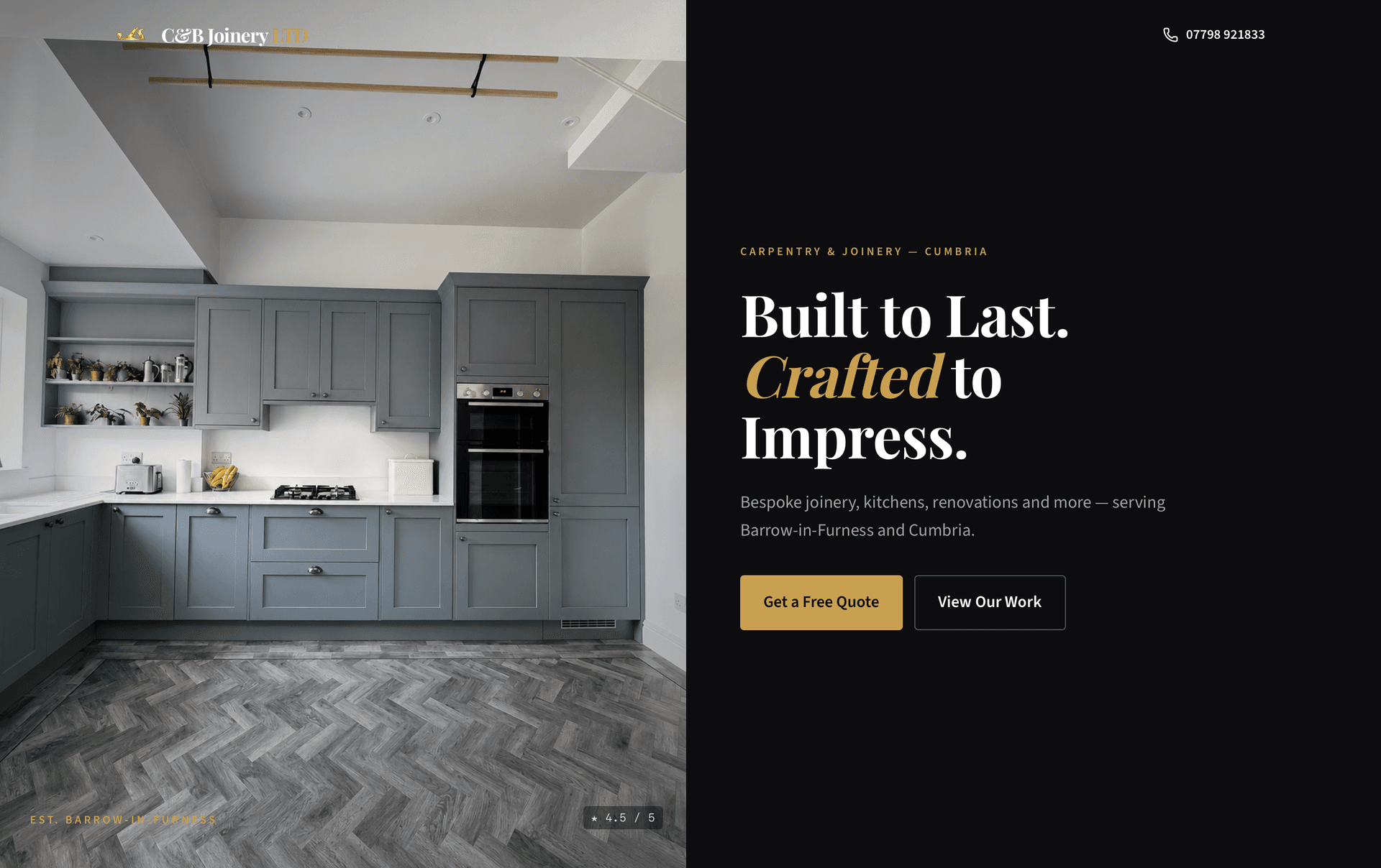 C&B Joinery website screenshot