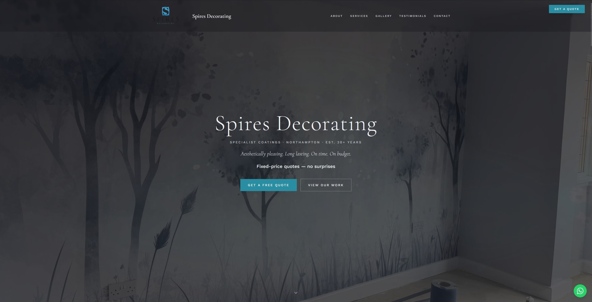 spiresdecorating.com website screenshot